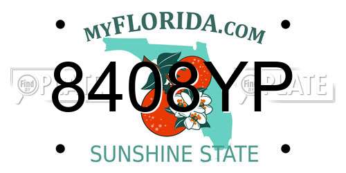 8408YP Florida License Plate