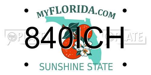 840ICH Florida License Plate