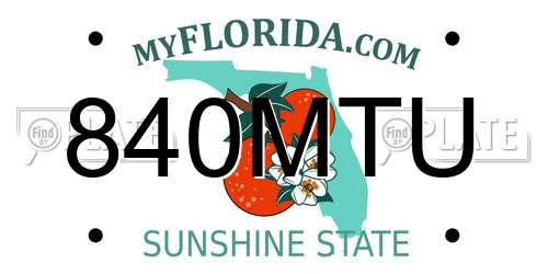 840MTU Florida License Plate