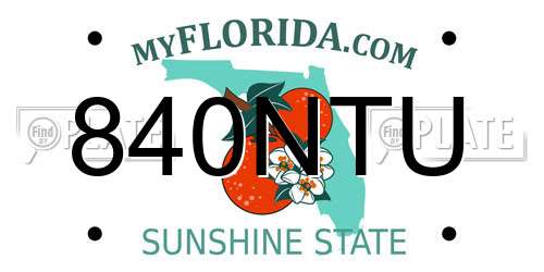 840NTU Florida License Plate