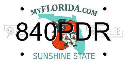 840PDR Florida License Plate