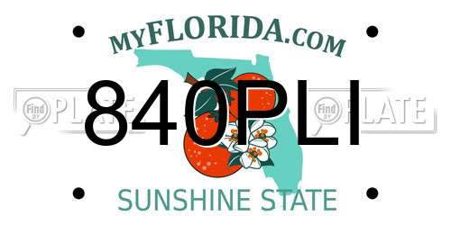 840PLI Florida License Plate