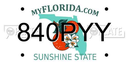 840PYY Florida License Plate