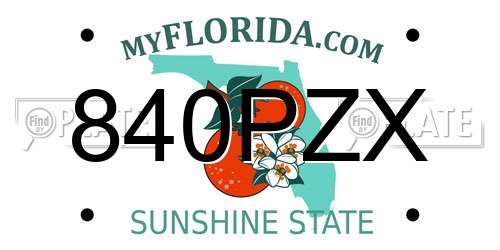840PZX Florida License Plate