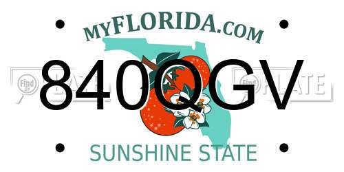 840QGV Florida License Plate