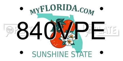 840VPE Florida License Plate