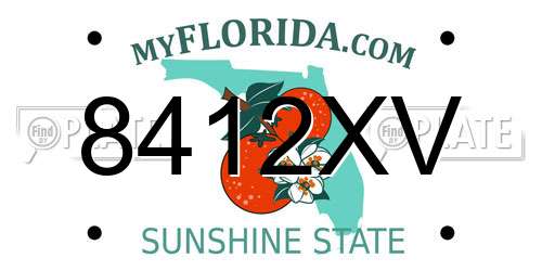 8412XV Florida License Plate