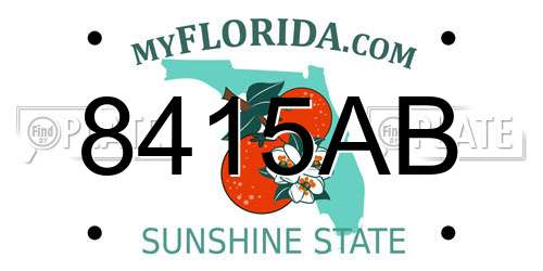 8415AB Florida License Plate