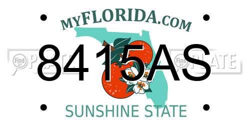 8415AS Florida License Plate