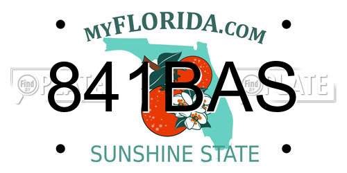841BAS Florida License Plate