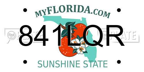 841LQR Florida License Plate