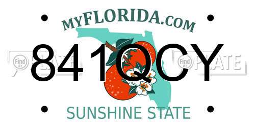 841QCY Florida License Plate