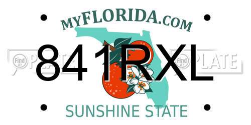 841RXL Florida License Plate