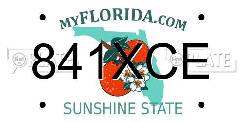 841XCE Florida License Plate