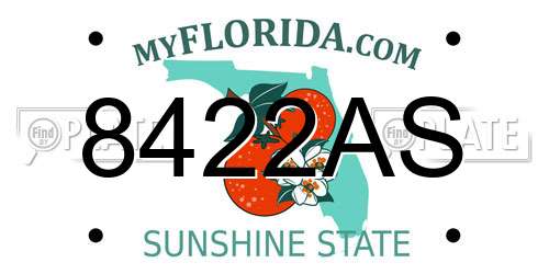 8422AS Florida License Plate