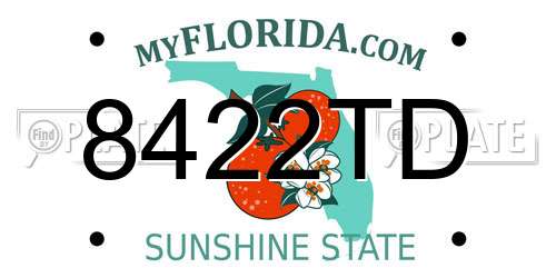 8422TD Florida License Plate