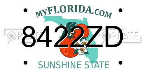 8422ZD Florida License Plate