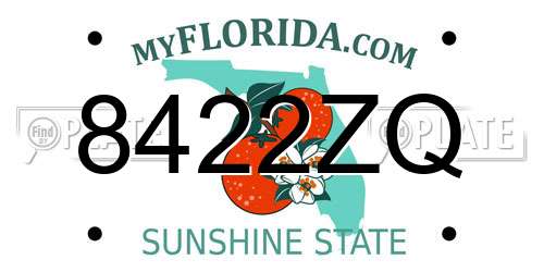 8422ZQ Florida License Plate