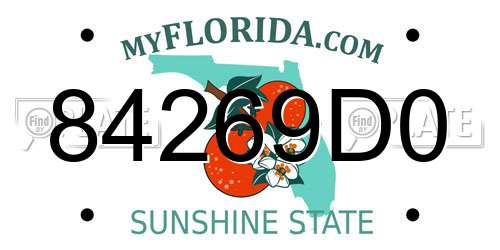 84269D0 Florida License Plate