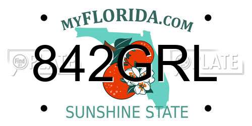 842GRL Florida License Plate