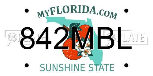 842MBL Florida License Plate