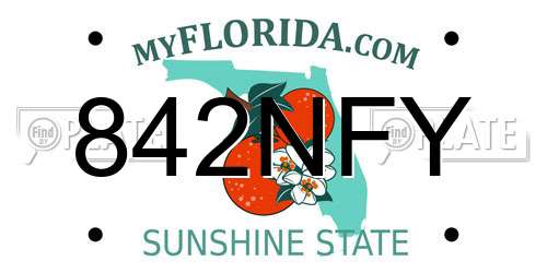 842NFY Florida License Plate
