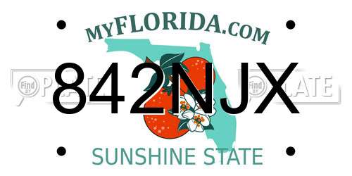 842NJX Florida License Plate