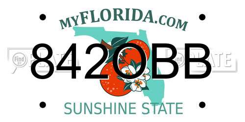 842OBB Florida License Plate