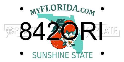 842ORI Florida License Plate