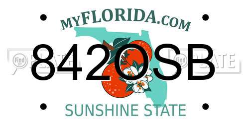 842OSB Florida License Plate