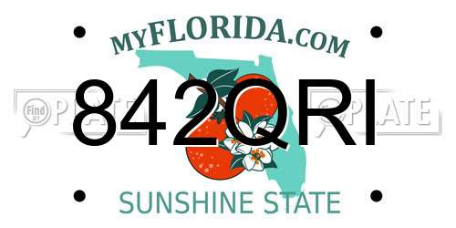 842QRI Florida License Plate