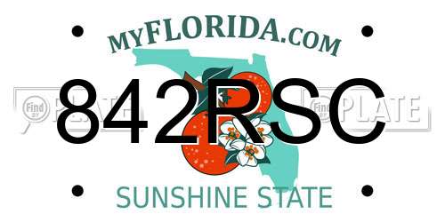 842RSC Florida License Plate