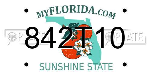 842T10 Florida License Plate