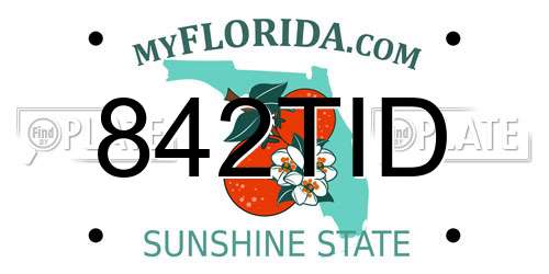 842TID Florida License Plate