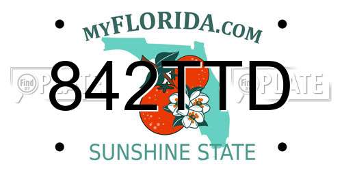 842TTD Florida License Plate