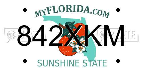 842XKM Florida License Plate