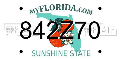 842Z70 Florida License Plate