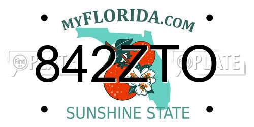 842ZTO Florida License Plate
