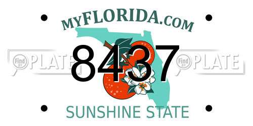 8437 Florida License Plate