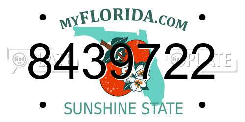 8439722 Florida License Plate