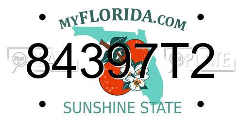 84397T2 Florida License Plate