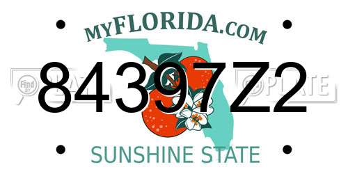 84397Z2 Florida License Plate
