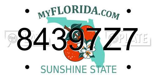 84397Z7 Florida License Plate