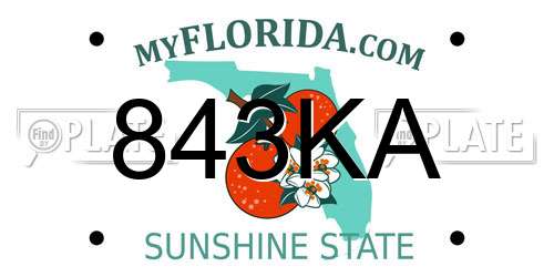 843KA Florida License Plate