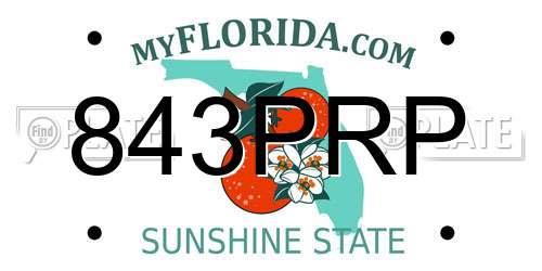 843PRP Florida License Plate