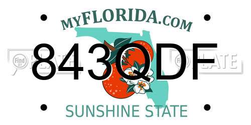 843QDF Florida License Plate