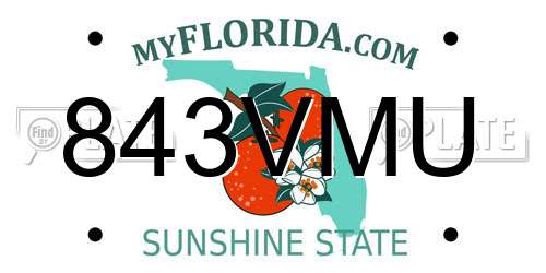 843VMU Florida License Plate