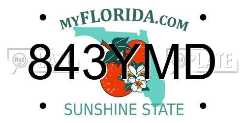 843YMD Florida License Plate