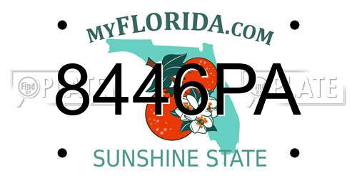 8446PA Florida License Plate