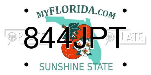 844JPT Florida License Plate